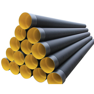 DN600 HDPE η αποξήρανση διοχετεύει με σωλήνες το μαύρο ζαρωμένο SN16 HDPE σωλήνα οχετών